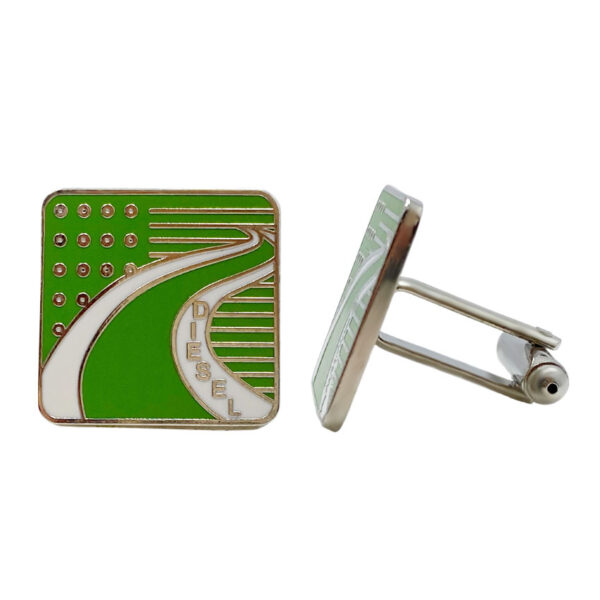custom square logo metal cuff buttons
