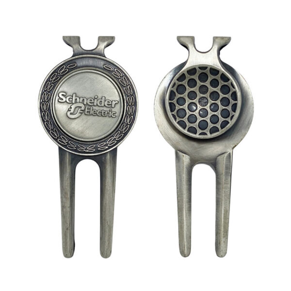 custom antique silver golf divot tool