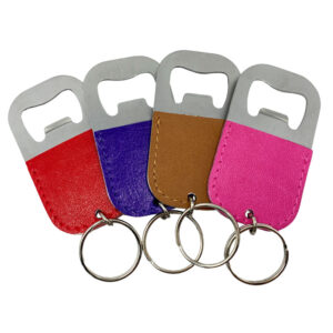custom logo leather bottle opener keychain