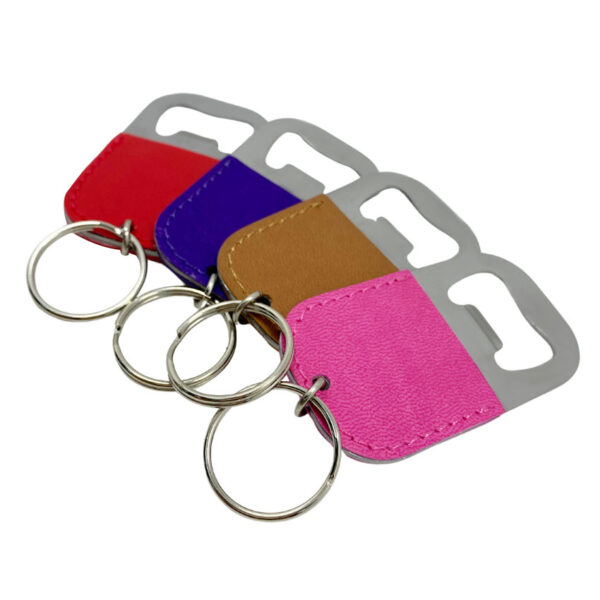 Faux Leather Keychain Bottle Opener