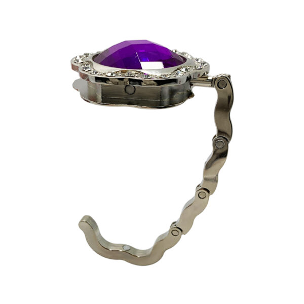purple rhinestones purse hanger when it open