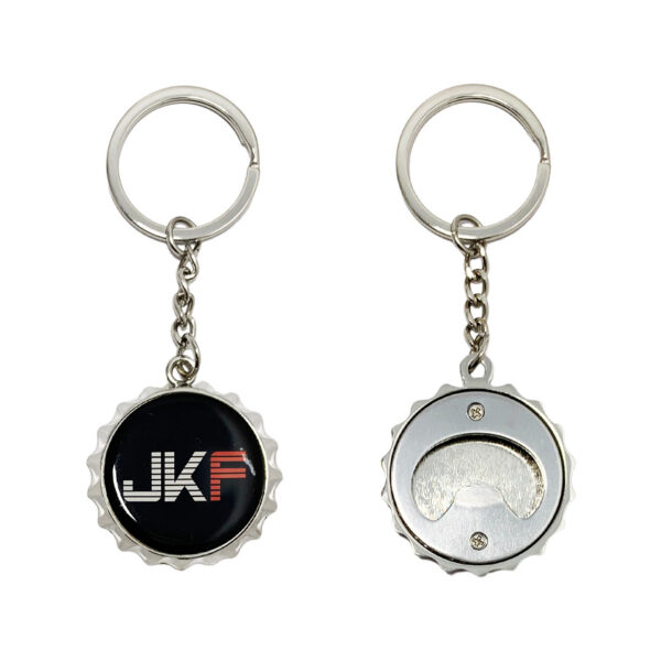 beer bottle cap shape custom logo epoxy sticker bottle opener