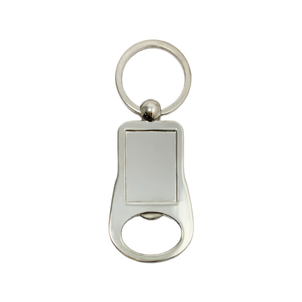 rectangular custom logo beer bottle opener keychain