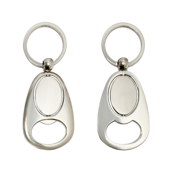 whirling design custom shape beer bottle opener keyring