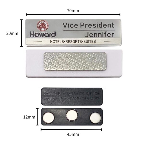 custom hotel logo name badge with magnetic