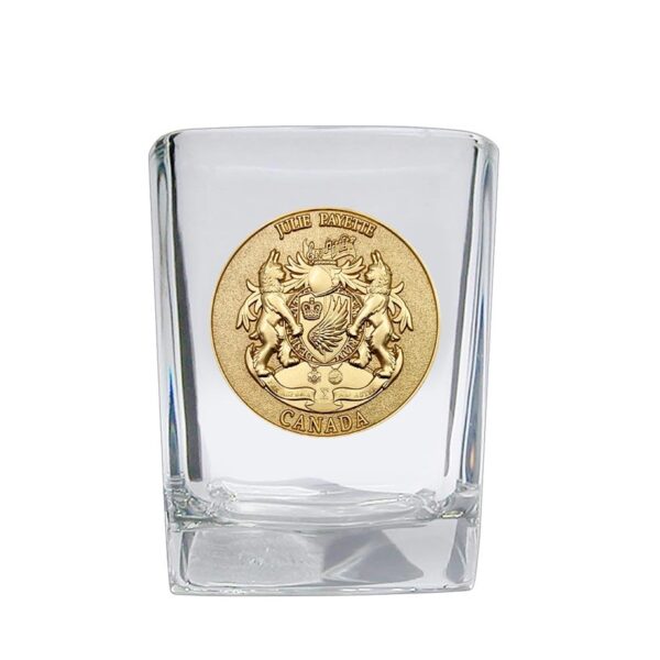 custom metal logo square shot glass