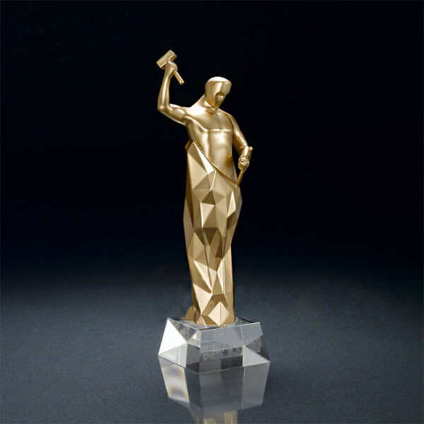 3D trophy matte gold finishing
