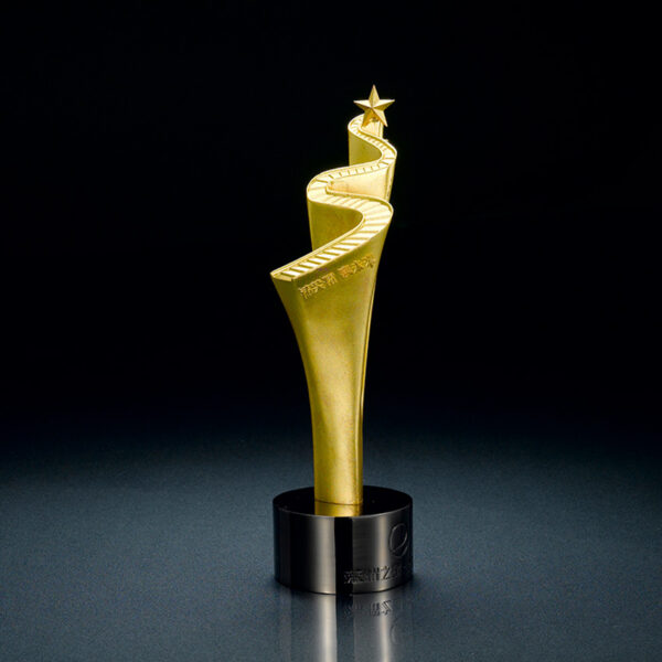 stairs with star on the top gold finishing bespoke trophy