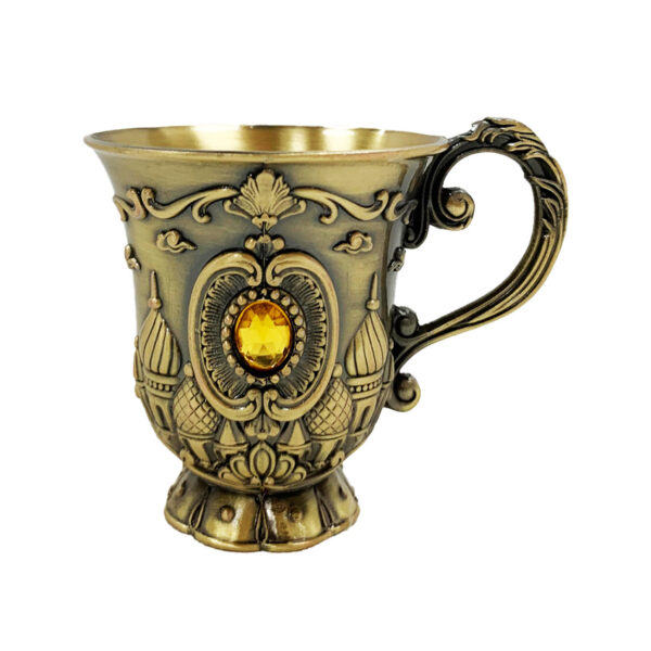 ancient beauty metal shot glass with gemstone