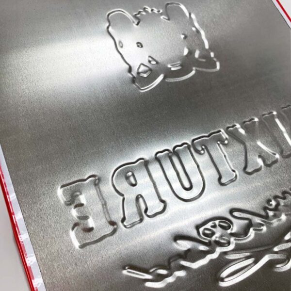 back of the embossed sign