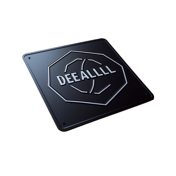 black embossed metal sign silk screen printing