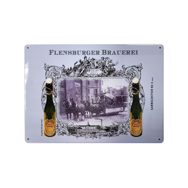 custom brand logo embossed tin sign