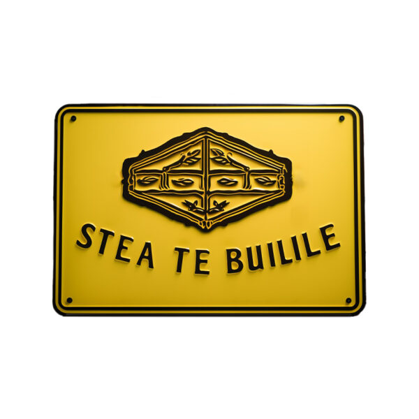 yellow CMYK printing custom embossed tin sign