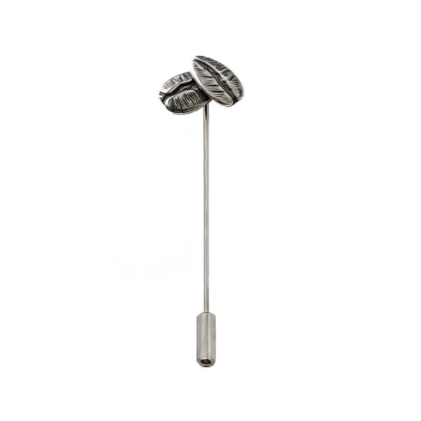 creative stick pin sterling silver custom coffee bean logo