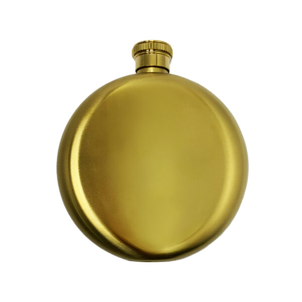 round hip flask gold plating matte effect