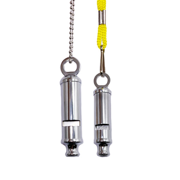 security whistle two sizes made from stainless steel and copper