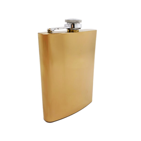 square hip flask rose gold finishing