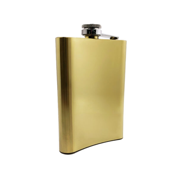 square hip flask gold finishing