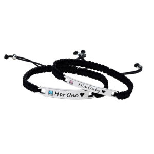 couple bracelets with custom text