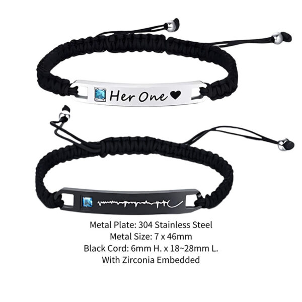 couple bracelets with custom text