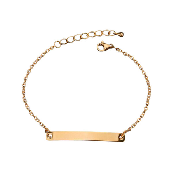 stainless steel bracelet with blank plate for women
