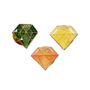 custom glitter lapel pin diamond logo made from jin sheu