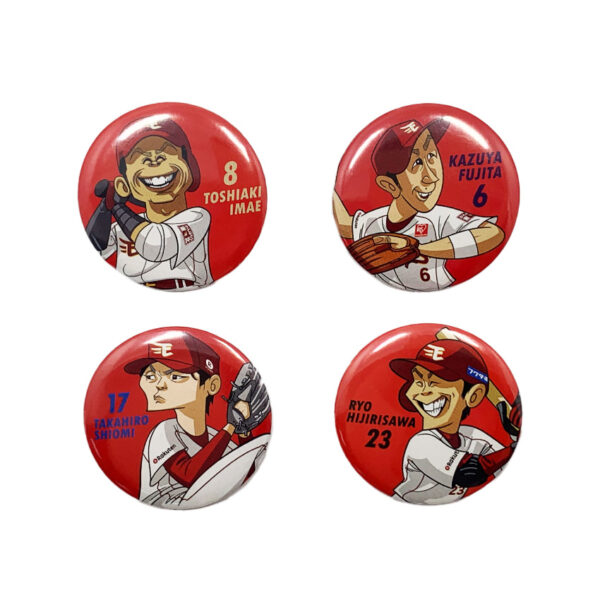 custom button badge baseball player