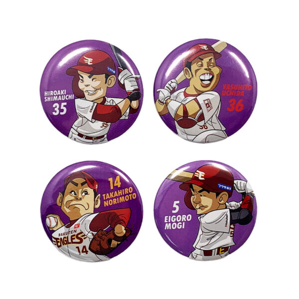 custom button badge baseball player