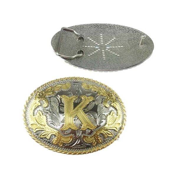 Western Belt Buckles with letter K front and back