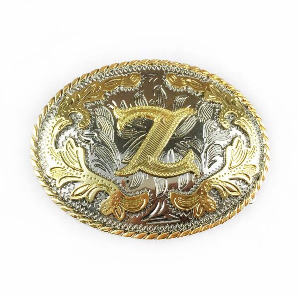 Two tone gold silver Western Belt Buckles with letter Z
