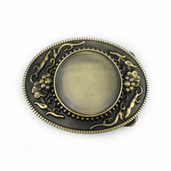 blank floral belt buckle antique gold finishing