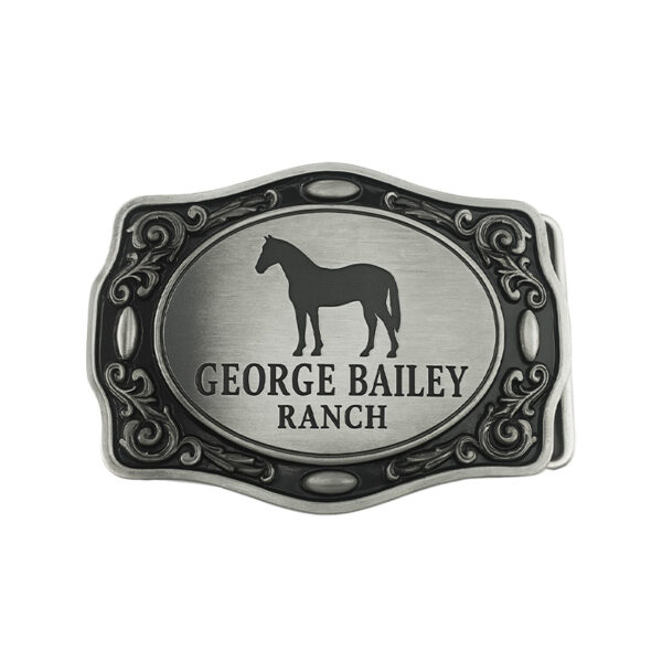 zinc alloy belt buckle laser engraving custom logo