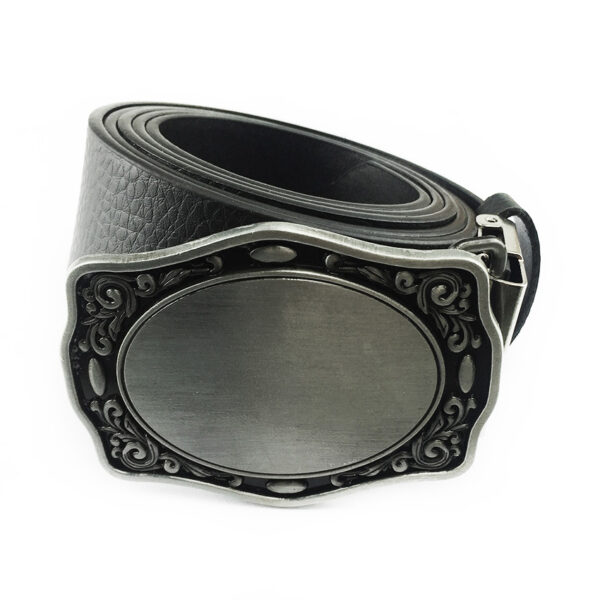 blank zinc alloy belt buckle antique tin finishing