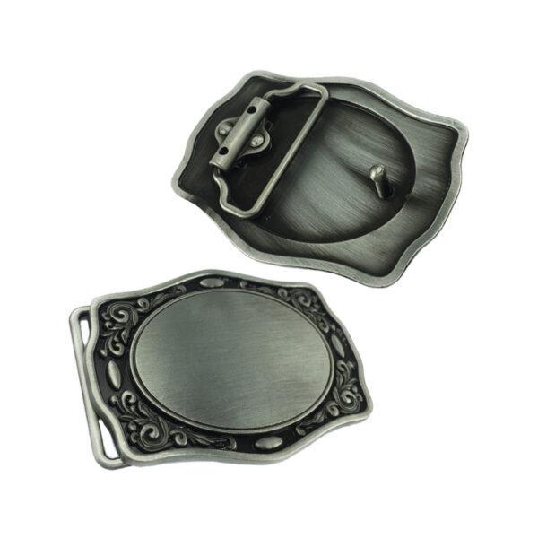 blank zinc alloy belt buckle front and back