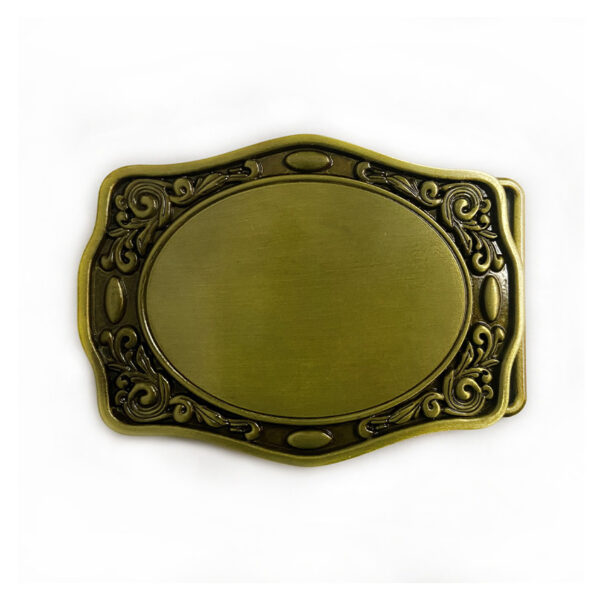 blank zinc alloy belt buckle antique gold finishing
