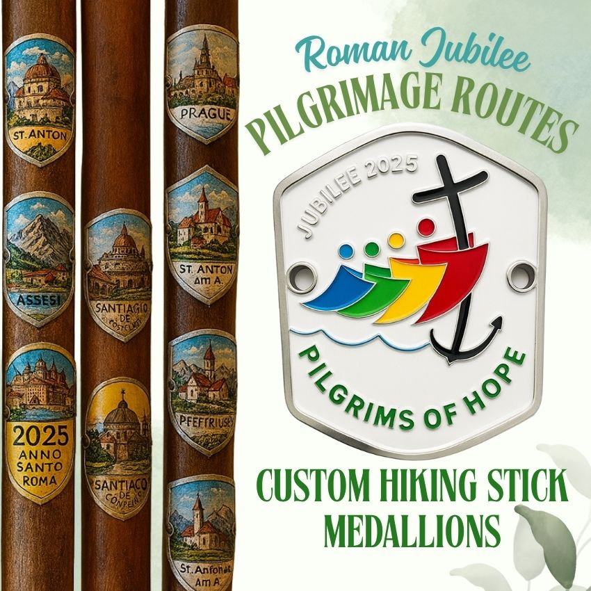 Roman Jubilee-Pilgrimage Routes-Custom hiking stick medallions-main-2