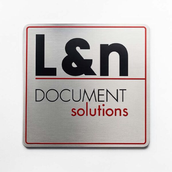 custom company logo brass name plate