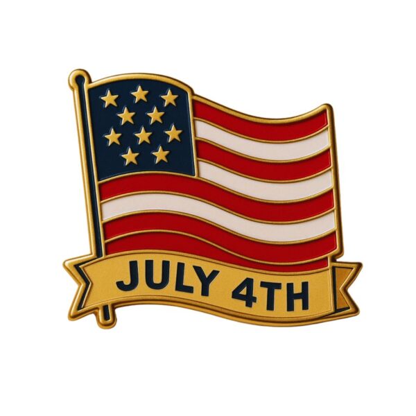 July 4th enamel lapel pin – custom United States flag pin design