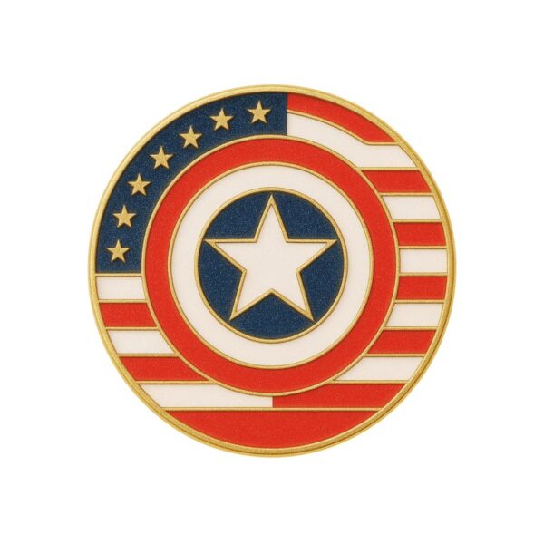 Captain America style enamel badge – custom United States flag pin