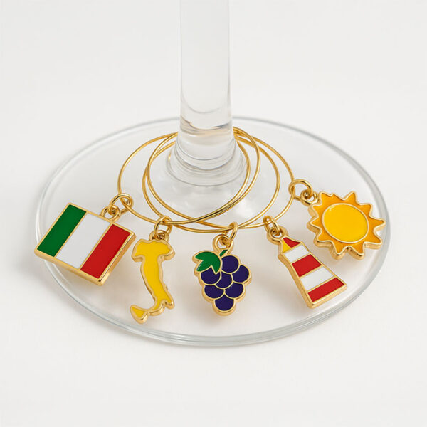 Italy logo custom wine glass charm for wineries