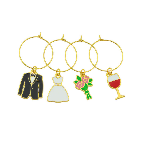 custom wedding wine glass markers jin sheu B2B metal manufacturer