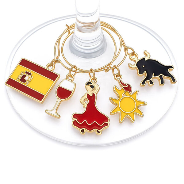 custom Spain wine charm enamel finished
